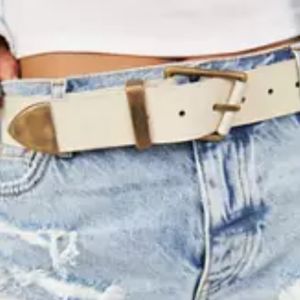 Free People Women's Getty Leather Belt, Color Tan, Size S/M